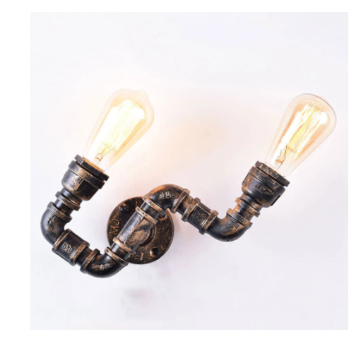 Title 5, Creative Water Pipe Wall Lamp for Bedroom, Retr...