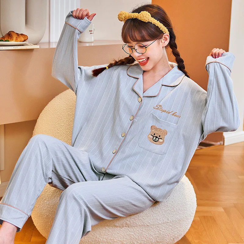 Title 10, Womens Long-sleeved Pajamas Spring and Autumn ...