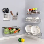 Stainless Steel Non-perforated Wall Hanging Bowl Drain Rack for Pots. Space-saving, durable and easy to install. Perfect — photo 9