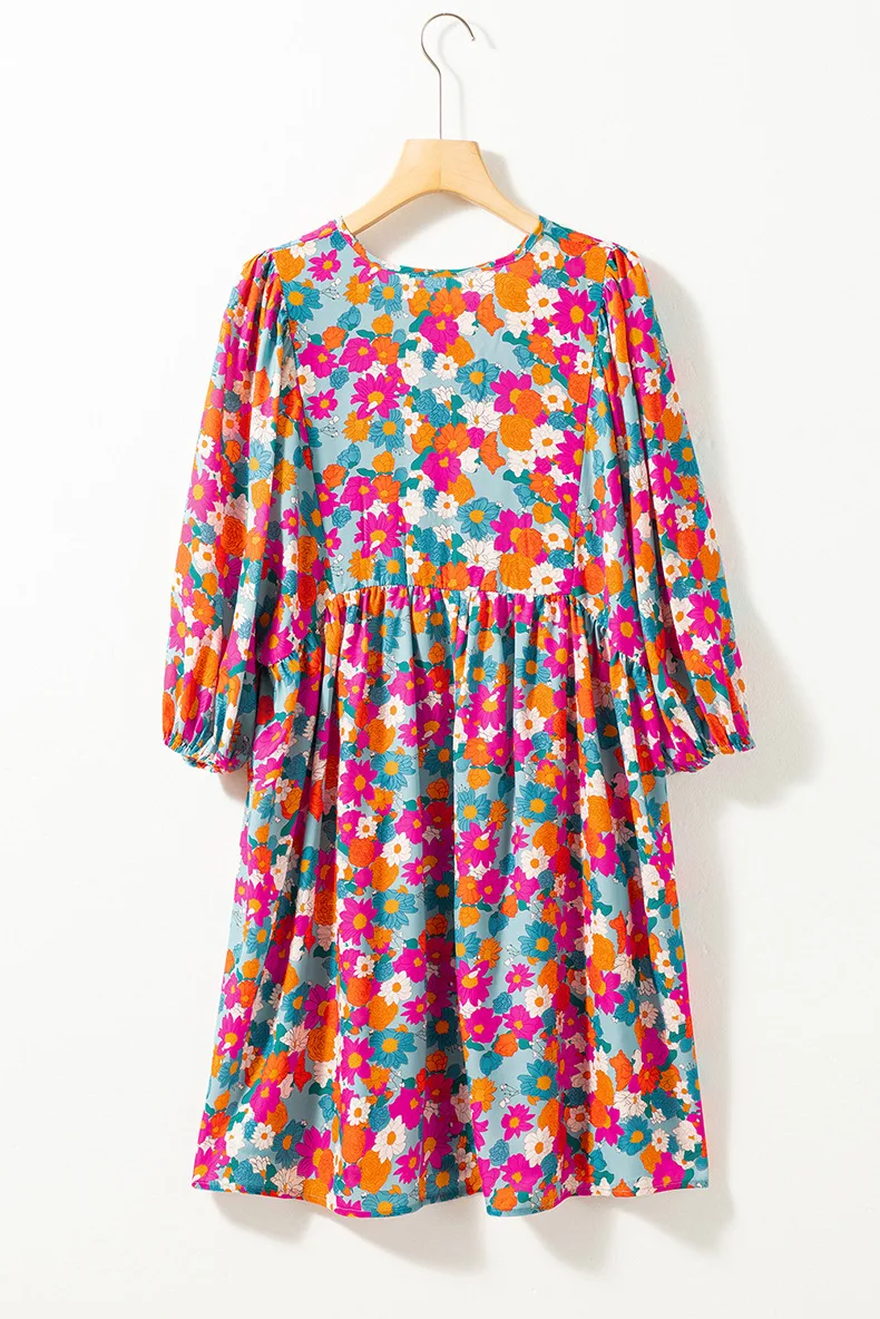 Title 7, Womens Loose High Waist Floral Print Half-leng...