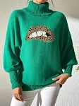Green Leopard Print Lip