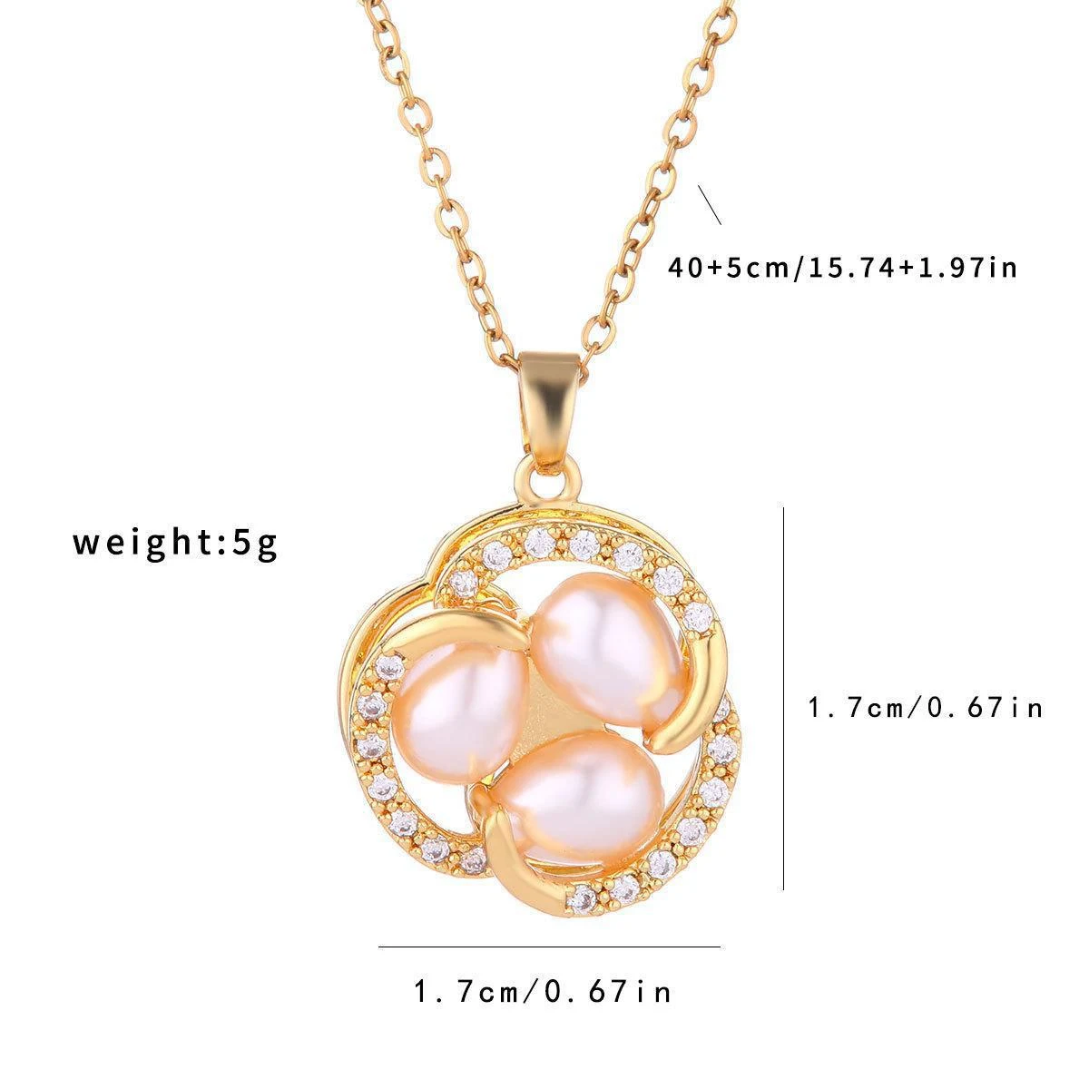 Colar giratório com flor de pérolas para design de moda, adicione elegância e sofisticação ao seu look diário. — foto 3