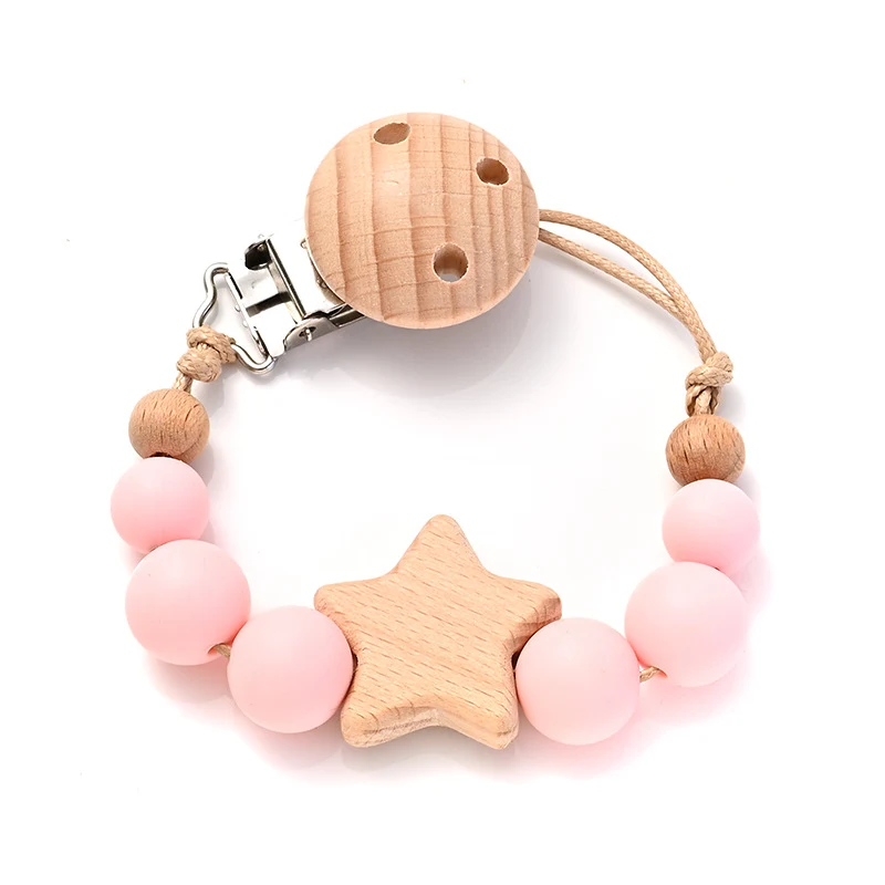 Garfo de silicone com estrela de cinco pontas e cabo de madeira, perfeito para bebês e crianças pequenas, macio, fácil de limpar e seguro. — foto 3