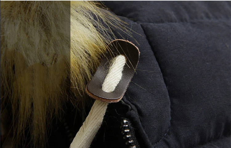Title 6, Mens Winter Fur Collar Cotton-Padded Jacket Ko...