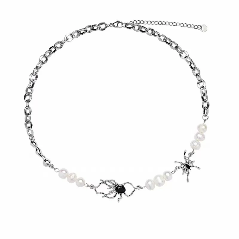 Colar de pérolas aranha líquida de design especial, um acessório que eleva seu estilo com charme único e sofisticação deslumbrante. — foto 6
