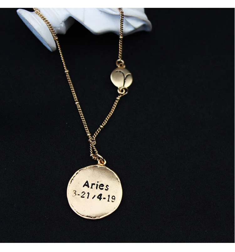 Title 10, Colgante de oro de 12 constelaciones para mujer...