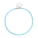 Colar feminino com contas de vidro branco natural, doce e simples. Um acessório elegante para uso diário, realçando qualquer look com beleza. — foto 13