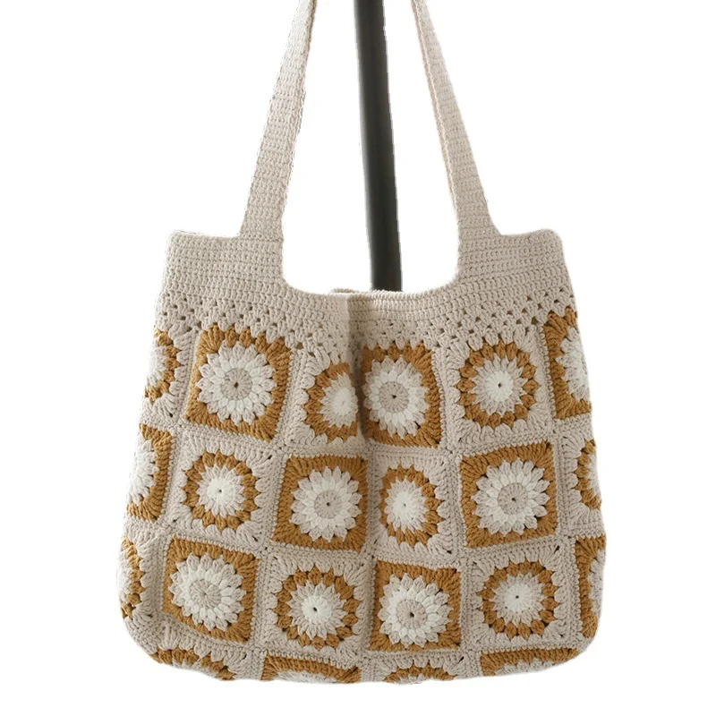 Title 6, Bolsa de ombro xadrez artesanal da vovó, elegan...