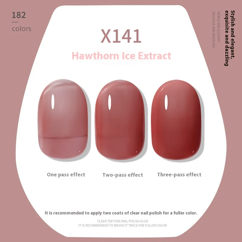 Nude Ice Transparent Color Cherry Red White UV Polish for stunning nails. Long-lasting color, easy application, flawless — photo 3