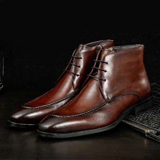 Title 3, Scarpe alte in pelle da uomo Knight Stivali in ...