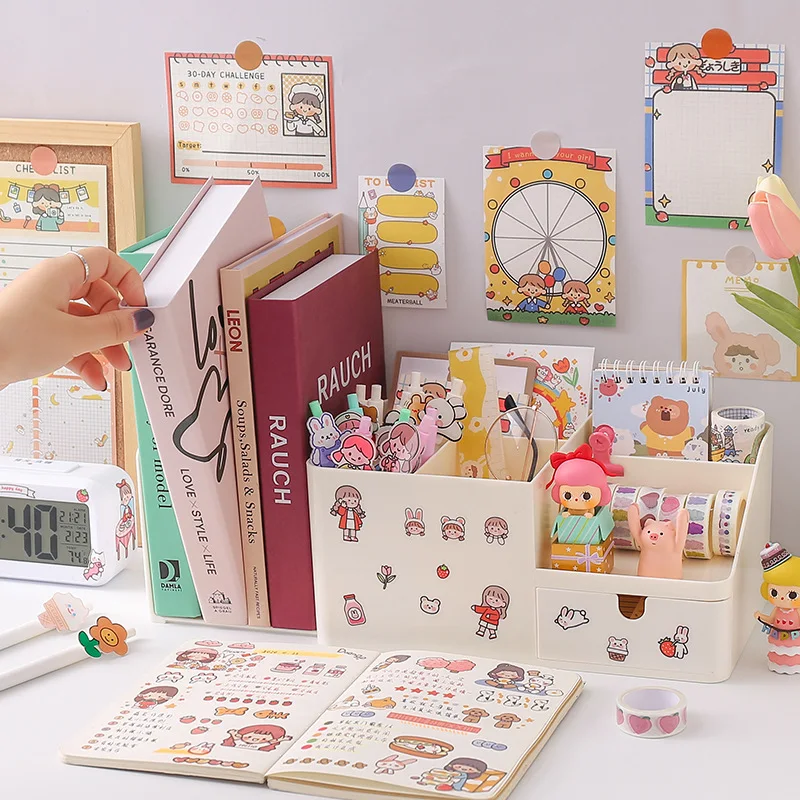 Title 3, Creative Fashion Student Cute Desktop Storage P...