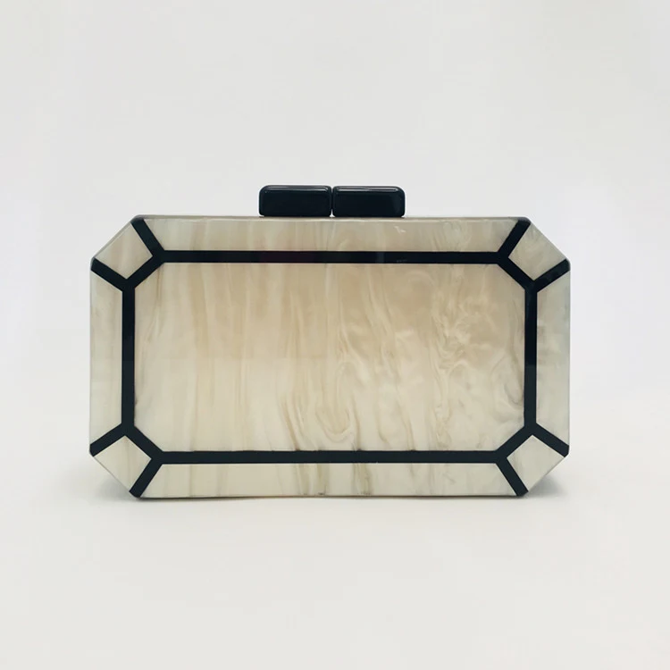 Female Polygonal Pearlescent Acrylic Splicing Dinner Bag, a stylish clutch perfect for evening events, weddings, and ele — photo 5