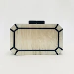 Female Polygonal Pearlescent Acrylic Splicing Dinner Bag, a stylish clutch perfect for evening events, weddings, and ele — photo 5