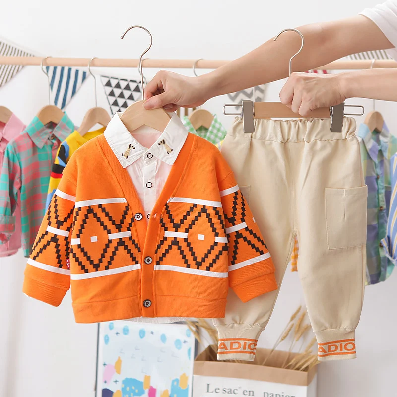 Jongens driedelige pak, trui jas en broek, perfect voor speciale gelegenheden, comfortabel en stijlvol voor je zoon. — foto 8