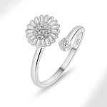 Anel giratório feminino em prata esterlina S925. Design elegante e ajustável para mulheres, um toque moderno e sofisticado ao seu visual. — foto 1
