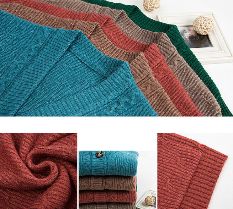 Title 6, Wool Knit Cardigan Long Sleeve V-Neck Cropped p...