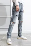 Hip Hop Trend Men's Belt Zipper Jeans, stylish urban design, comfortable fit, perfect for a modern look, versatile enoug — photo 20