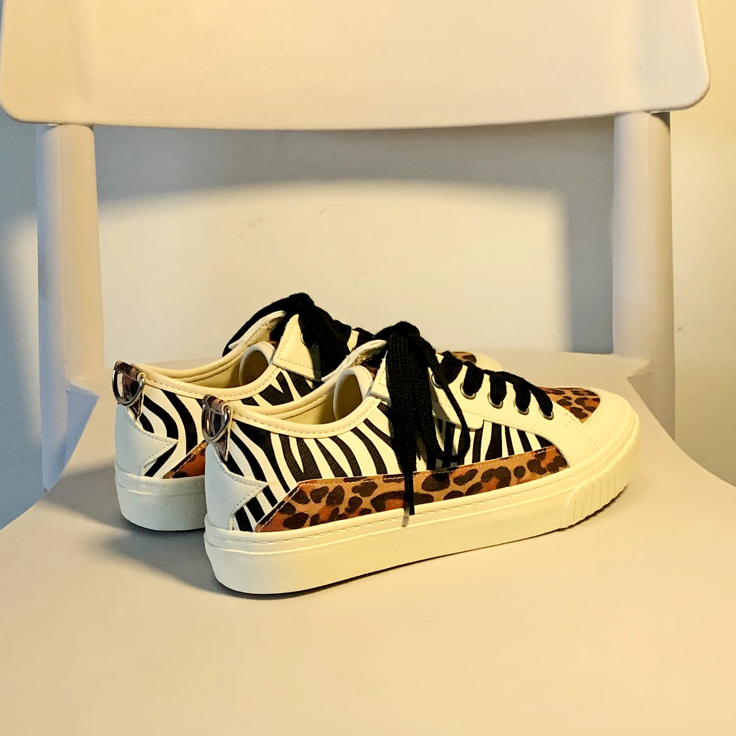 Title 3, Womens Zebra And Leopard Pattern Stitching Low...