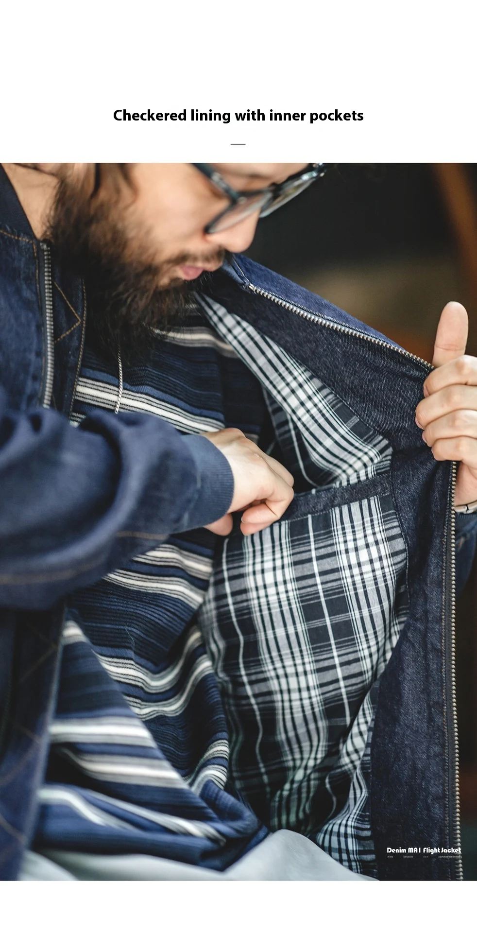 Jaqueta de piloto jeans retrô americana Casaco jeans Denim Estilo vintage autêntico e moderno. Perfeito para um visual casual e cheio de personalidade. — foto 10