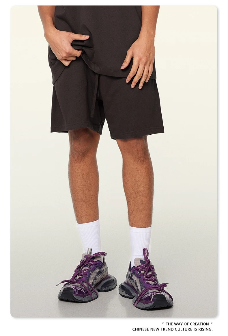 Title 5, Heavy FOG Street Tide Shorts for Men, Loose Cas...