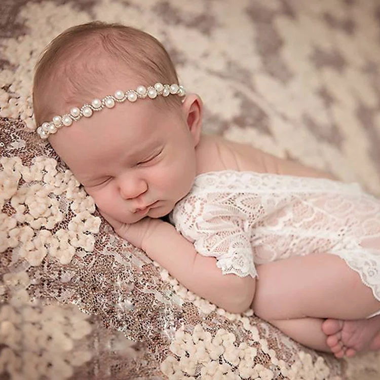 Title 2, Cerchietto per bambini con perle e fiori, un ac...