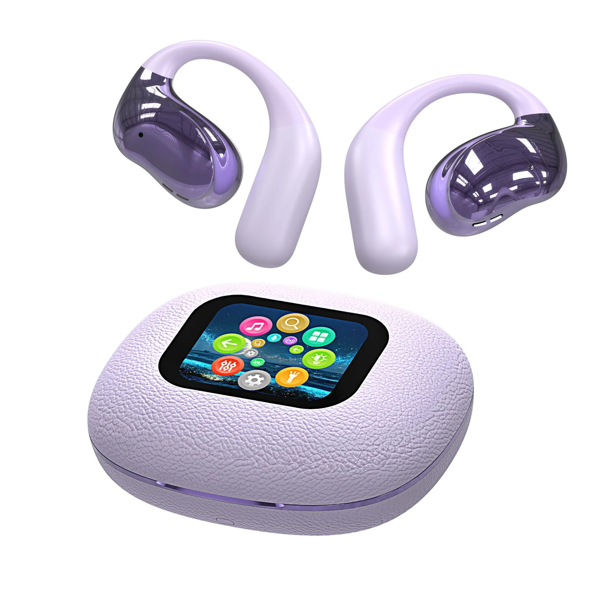 Cuffie Bluetooth nere e bianche con trama in pelle aperta. Goditi un audio di alta qualità, comfort superiore per musica e chiamate. — foto 3