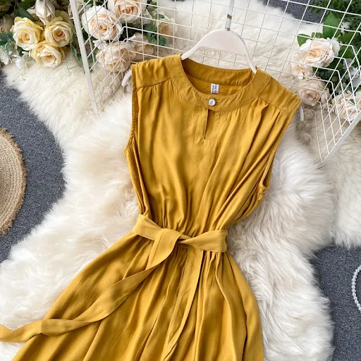 Title 38, Niche Dress Hollow Round Neck Womens Clothing