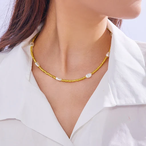Title 5, Damesketting met hoogwaardige imitatie parel kr...