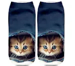 Popular Funny Unisex Short Socks 3D Cat Printed Anklet Socks Casual Socks — photo 5