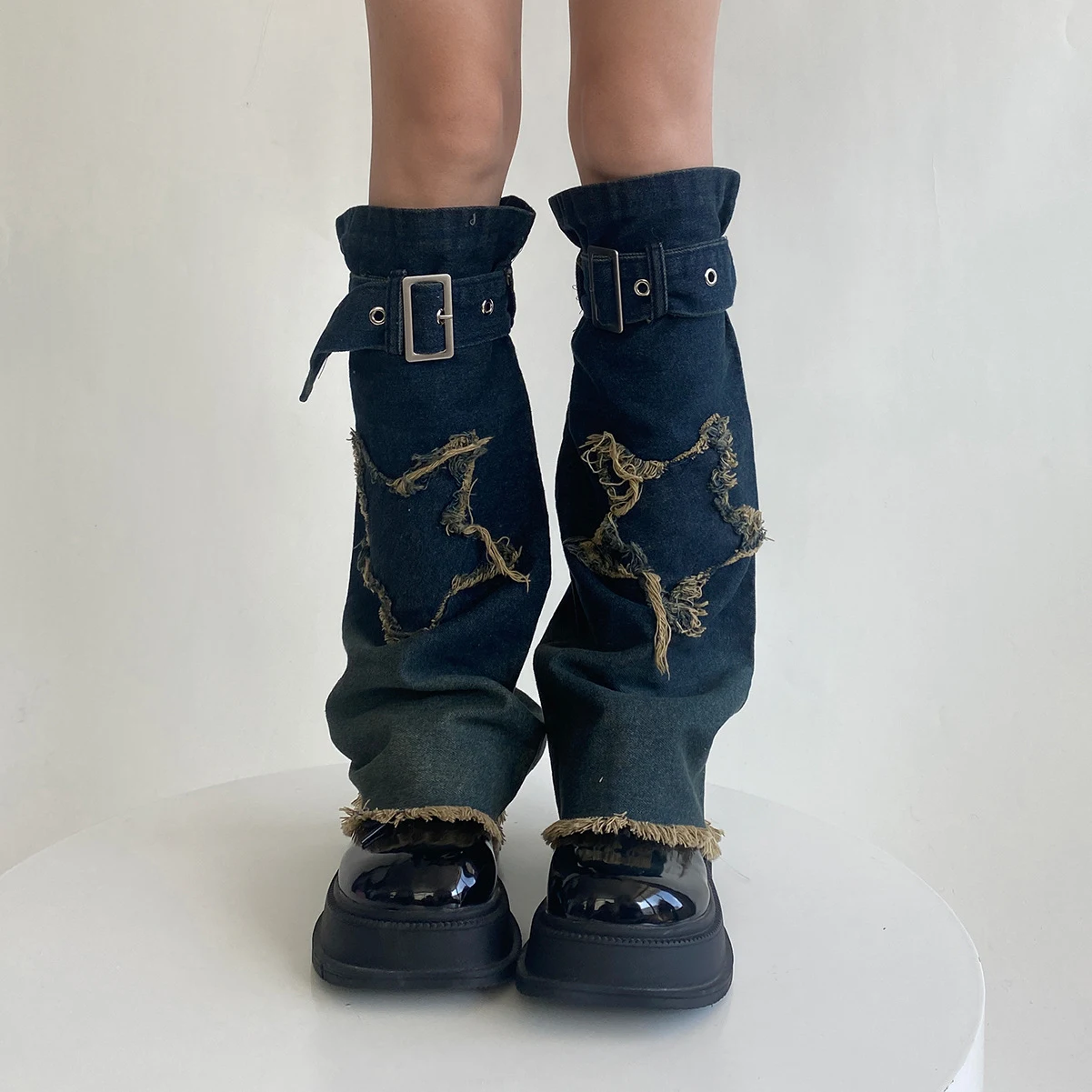 Title 5, Hot Girl Design Denim gewassen hoorn beenwarmer...