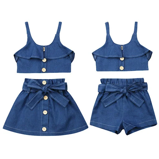 Title 2, Saia com suspensório para meninas Roupa infanti...
