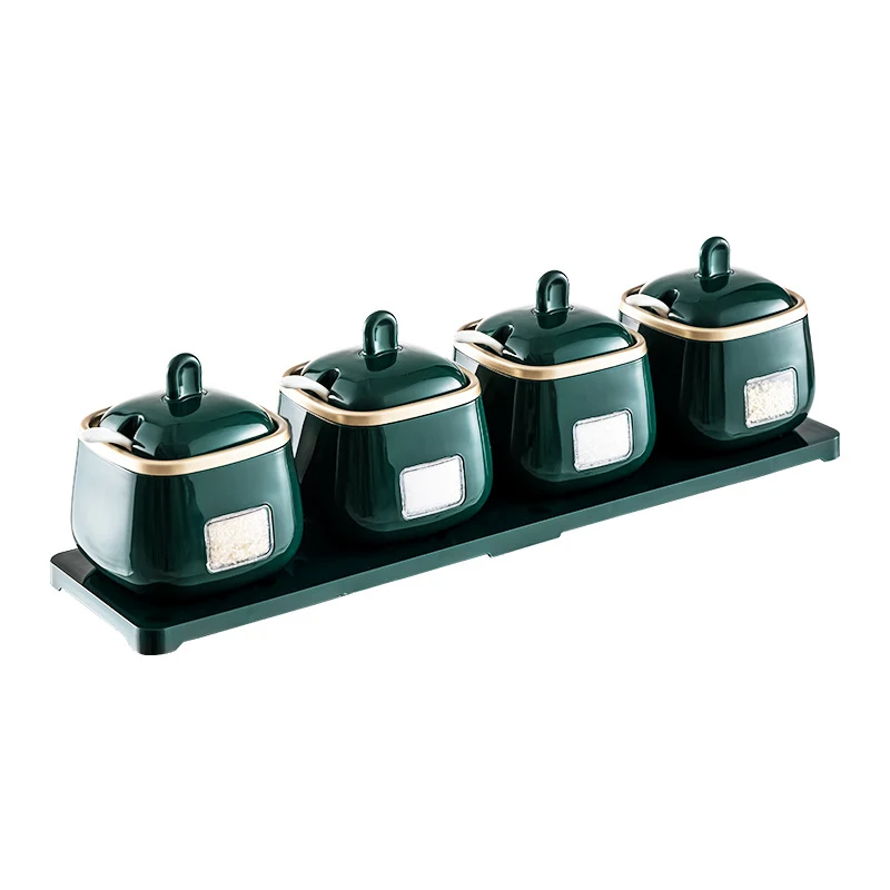 Nordic Light Luxury Plastic Seasoning Box Suit. Stylishly organize your kitchen spices and seasonings with this function — photo 2