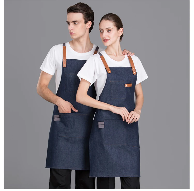Title 3, Floral Barber Denim Canvas Workwear Apron. Styl...