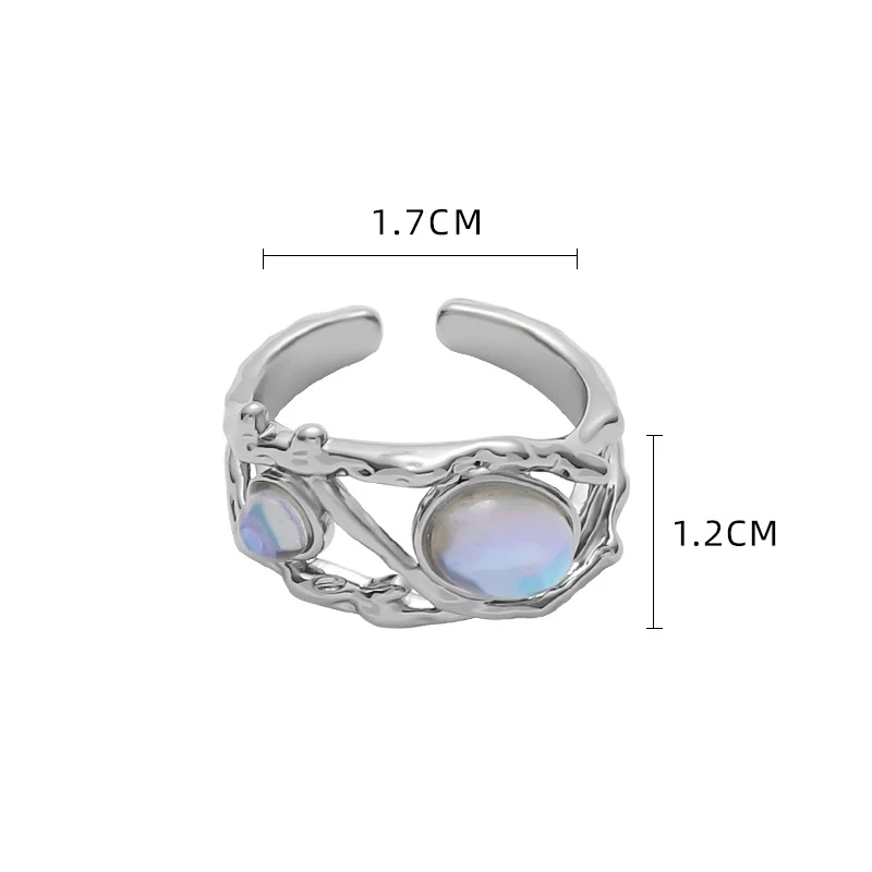 Anel Vazado de Pedra da Lua Design Feminino – Sofisticação e Encanto. Adicione um toque místico ao seu visual com esta joia exclusiva e elegante. — foto 3