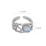 Anel Vazado de Pedra da Lua Design Feminino – Sofisticação e Encanto. Adicione um toque místico ao seu visual com esta joia exclusiva e elegante. — foto 3