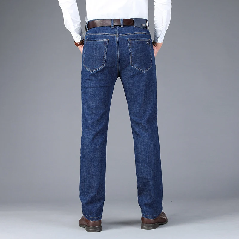 Heren Business Jeans Dik Herfst Winter Rechte Pijpen Comfortabele Broek Klassieke Pasvorm Duurzaam en Stijlvol — foto 5