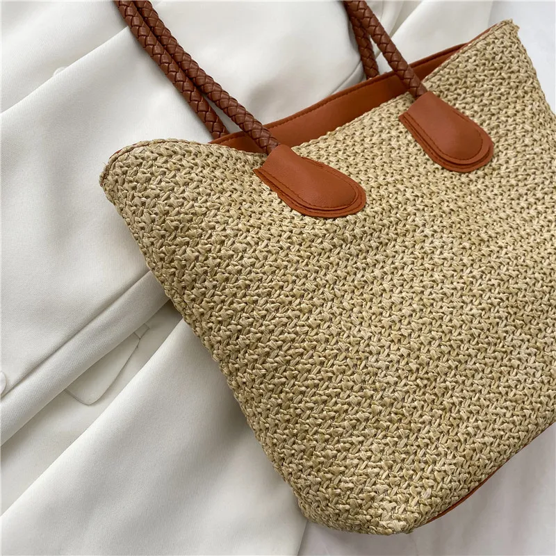Title 6, Braided Commuting Single Shoulder Tote Large Bag