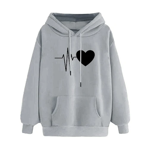 Title 7, Womens Loose Casual Fleece Hoodie Sweatshirt p...
