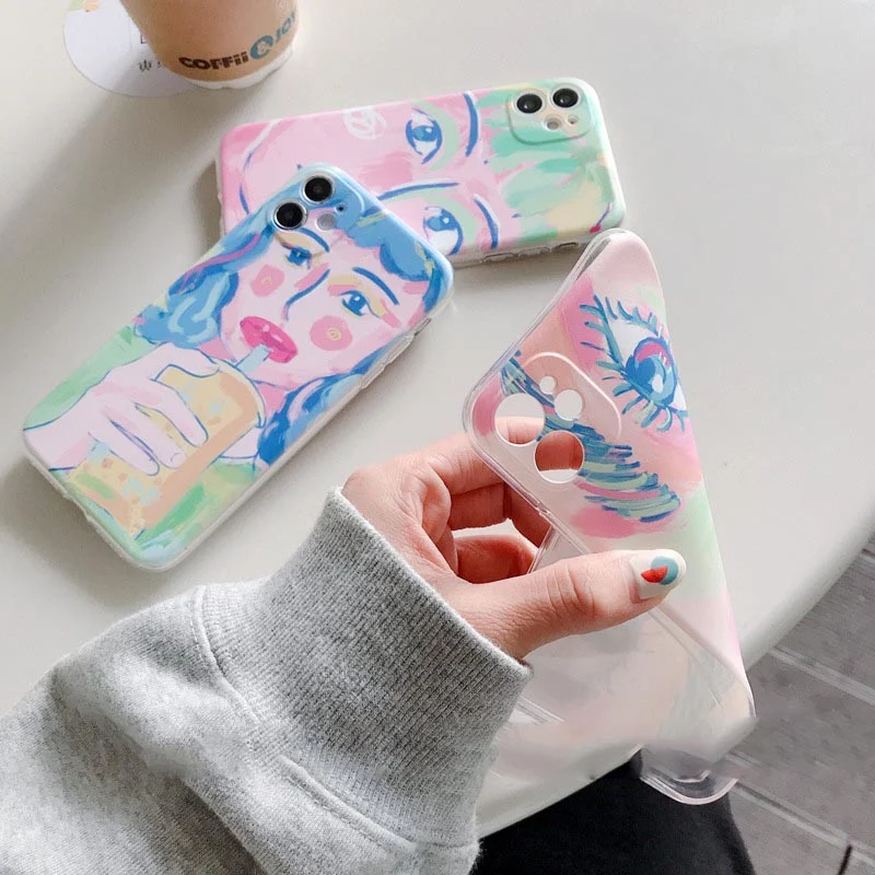 Title 3, Creative Oil Painting Eyes Girl Phone Case. Pro...