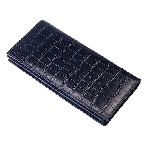 Title 5, Crocodile Pattern Cowhide Wallet Mens Long Gen...