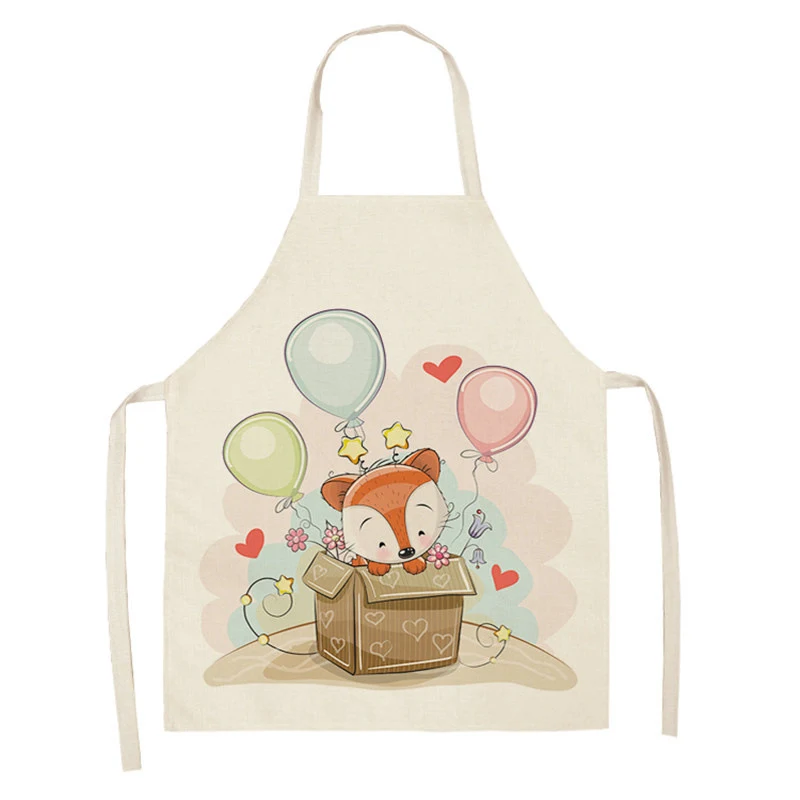 Title 11, Kawaii Rainbow Fox Printed Cotton Linen Kitchen...