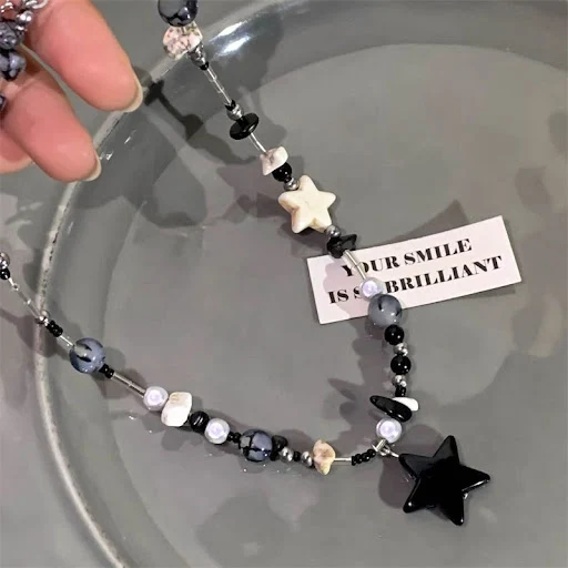 Title 2, Colar de contas XINGX preto para mulheres. Um c...