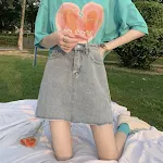Damen Denim Rock Sommer Dünn High Waist A-Linie Rock Neues Design Kurzer Rock für kleine, angesagte Girls Perfekt für den Sommer — foto 1