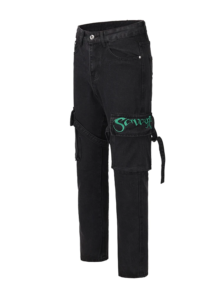 Embroidered Lace-up Micro Flared Jeans – Elevate your style. Experience the perfect combination of comfort, unique desig — photo 1