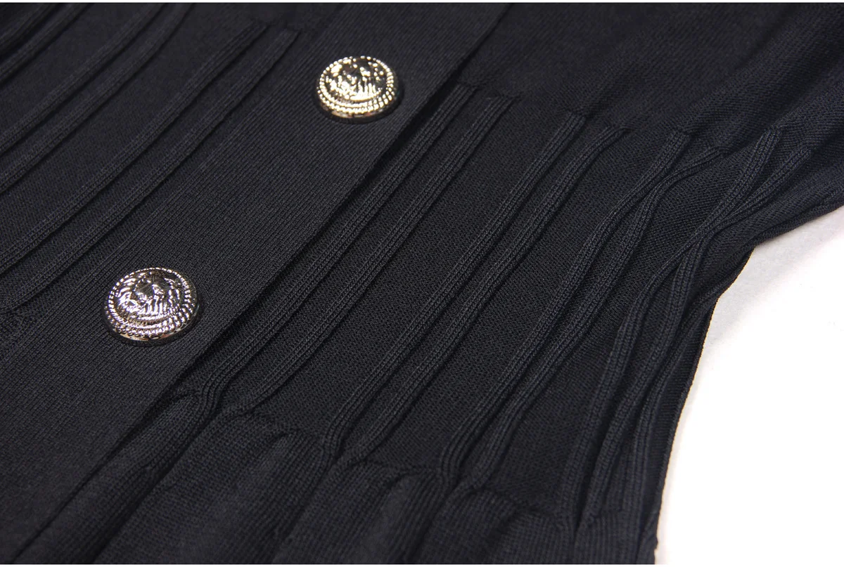 Title 7, Womens High Quality Knitted Lapel Slim Fit Sli...