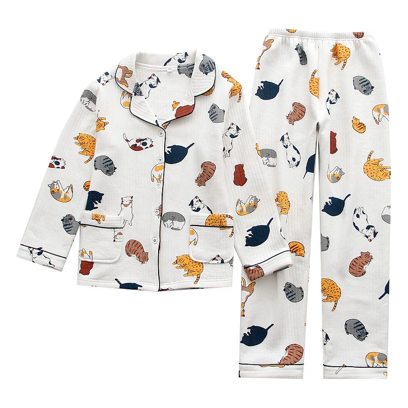 New Style Cotton Air Layer Home Service Cute Cat. Experience comfort and cuteness with this soft and breathable garment — photo 1