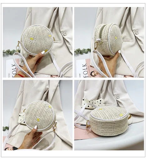 Title 5, Straw Woven Bag for Women Red Sand Beach Small ...