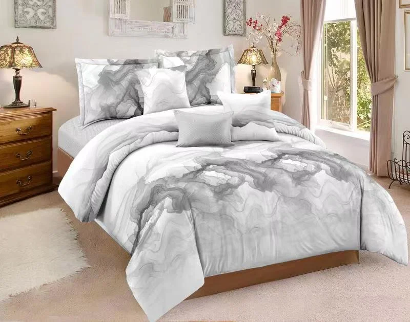 Jogo de cama artístico abstrato com tinta, capa de edredom e fronha, sem lençol, AliExpress e Amazon, venda quente, design moderno. — foto 3