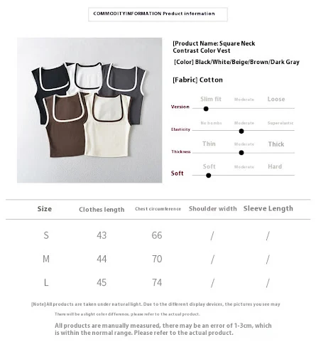 Title 1, New French Elastic Contrast Color Vest for wome...