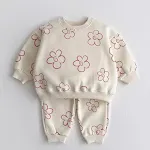 Okrugli izrez štampani džemper dvodelni set, ležerno odelo sa pantalonama. Udobno i moderno za svakodnevno nošenje. Jednostavan stil i lako se kombinuje. — foto 1